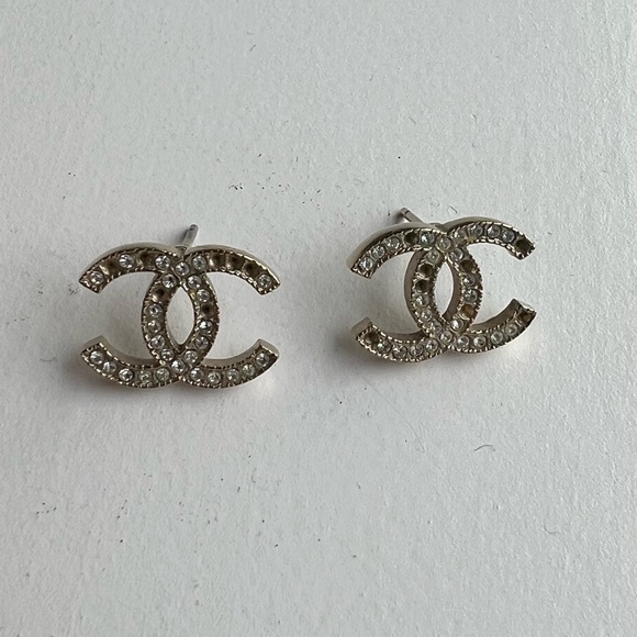 CHANEL Jewelry - Chanel Gold crystal earrings